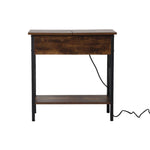 Side End Table Bedside Tables Wood Nightstand Storage Cabinet -Brown