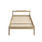 Solid Timber Pine Wood Bed Frame Single -Natural