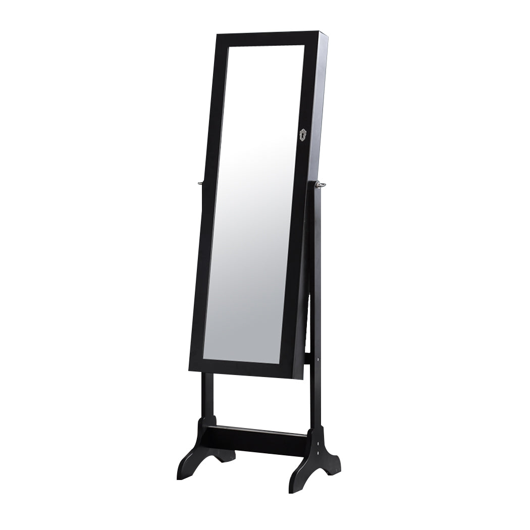 Dual Use Mirror Jewellery Cabinet in Black Colour