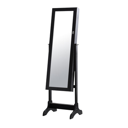 Dual Use Mirror Jewellery Cabinet in Black Colour