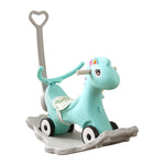 Kids 4-in-1 Rocking Horse Toddler Baby Horses Ride On Toy Rocker Green