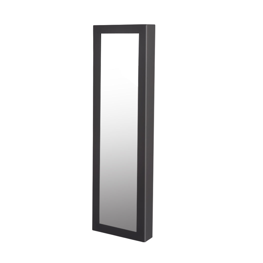 Mirror Jewellery Cabinet Makeup Storage Jewelry Organiser Box Tall Black
