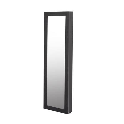 Mirror Jewellery Cabinet Makeup Storage Jewelry Organiser Box Tall Black