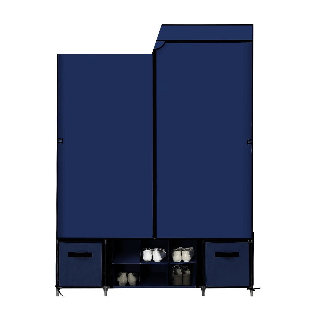 Portable cloth Storage Wardrobes Navy Blue 
