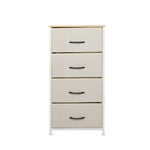 Storage Cabinet Tower Chest of Drawers Dresser Tallboy 4 Drawer Beige