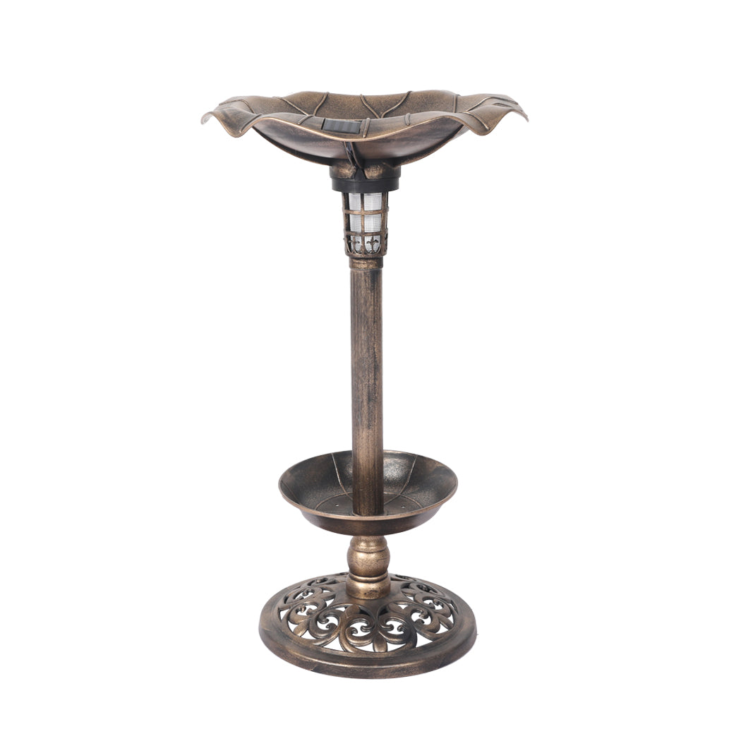 2PC beautiful Bird Bath Feeder Ornamental Solar Light- Bronze