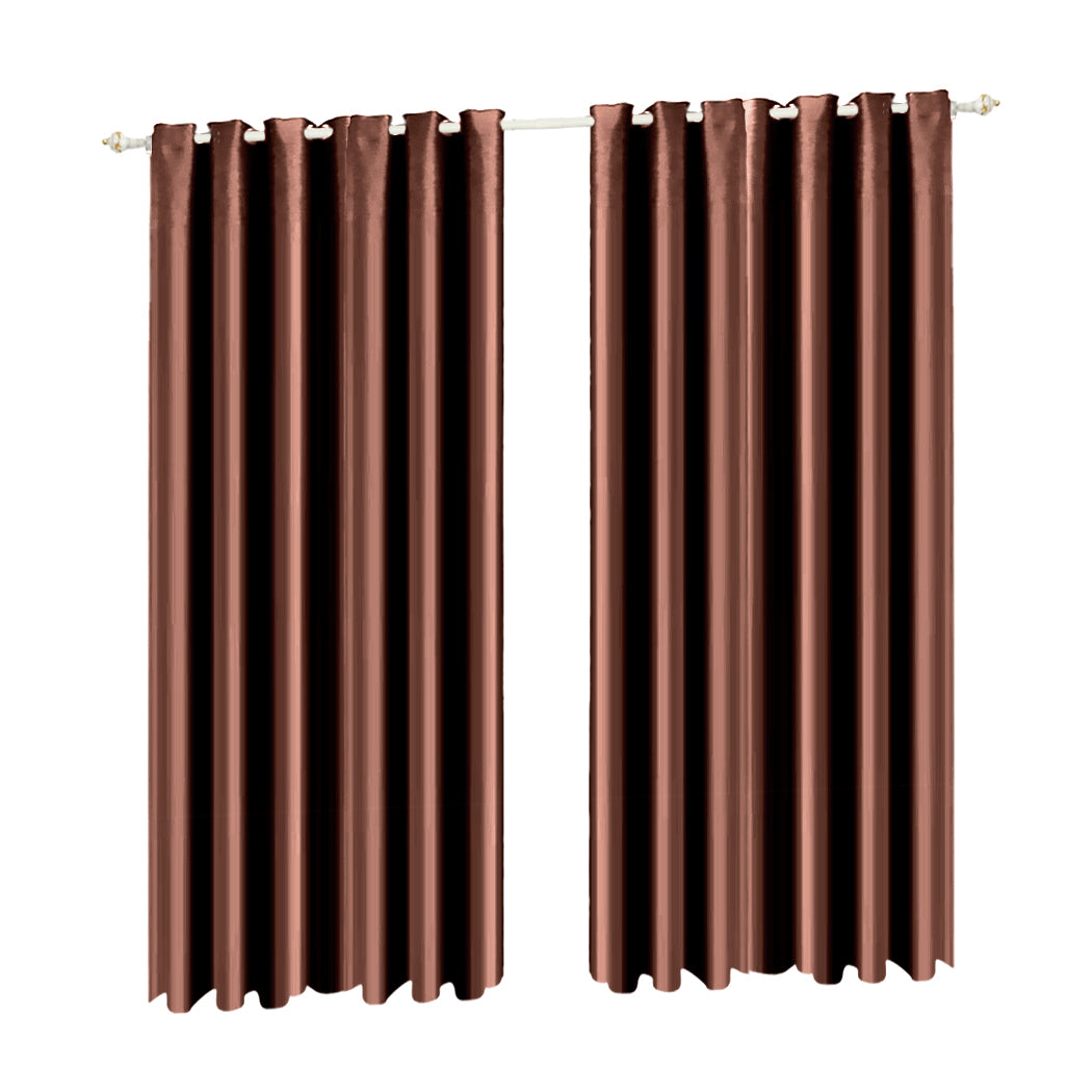 2x Blockout Curtains Panels Blackout 3 Layers 240x230cm