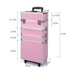 7-In-1 Professional makeup trolley Pink