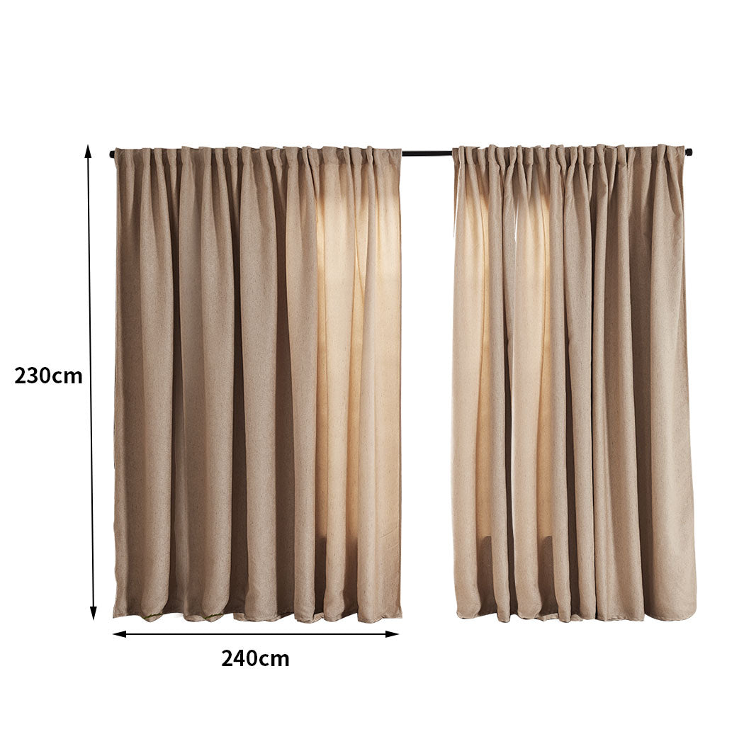 2X Blockout Premium quality Curtains buff 240CM x 230CM
