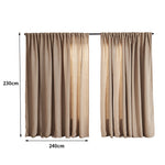2X Blockout Premium quality Curtains buff 240CM x 230CM
