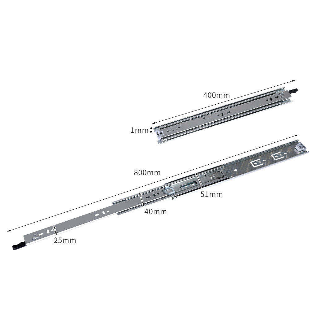 Drawer Slides Bearing Pair 75KG 16"