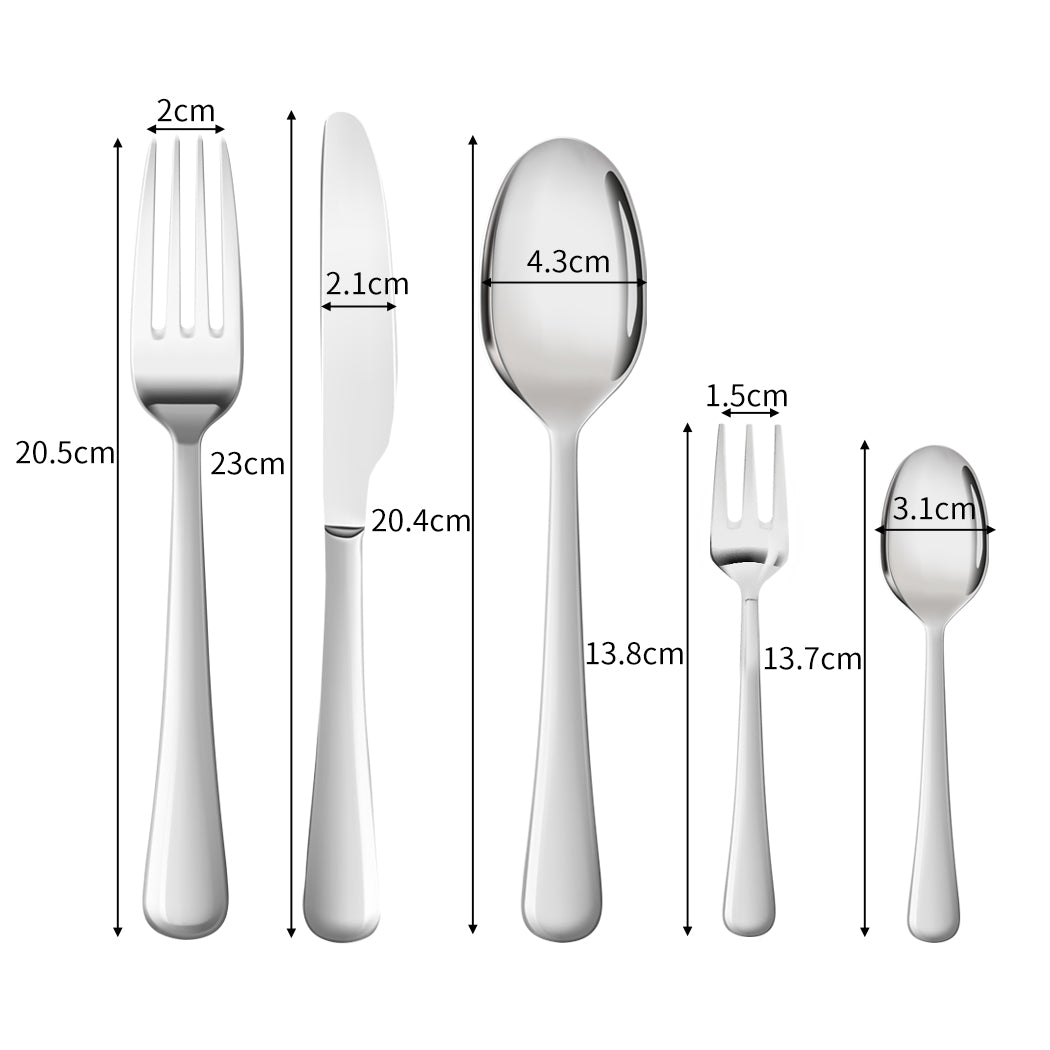 30pcs Stainless Steel Fork Knife Spoon Set