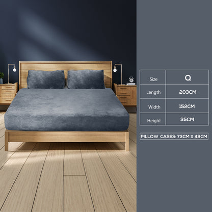 Ultrasoft Fitted Bed Sheet Dark Grey Queen