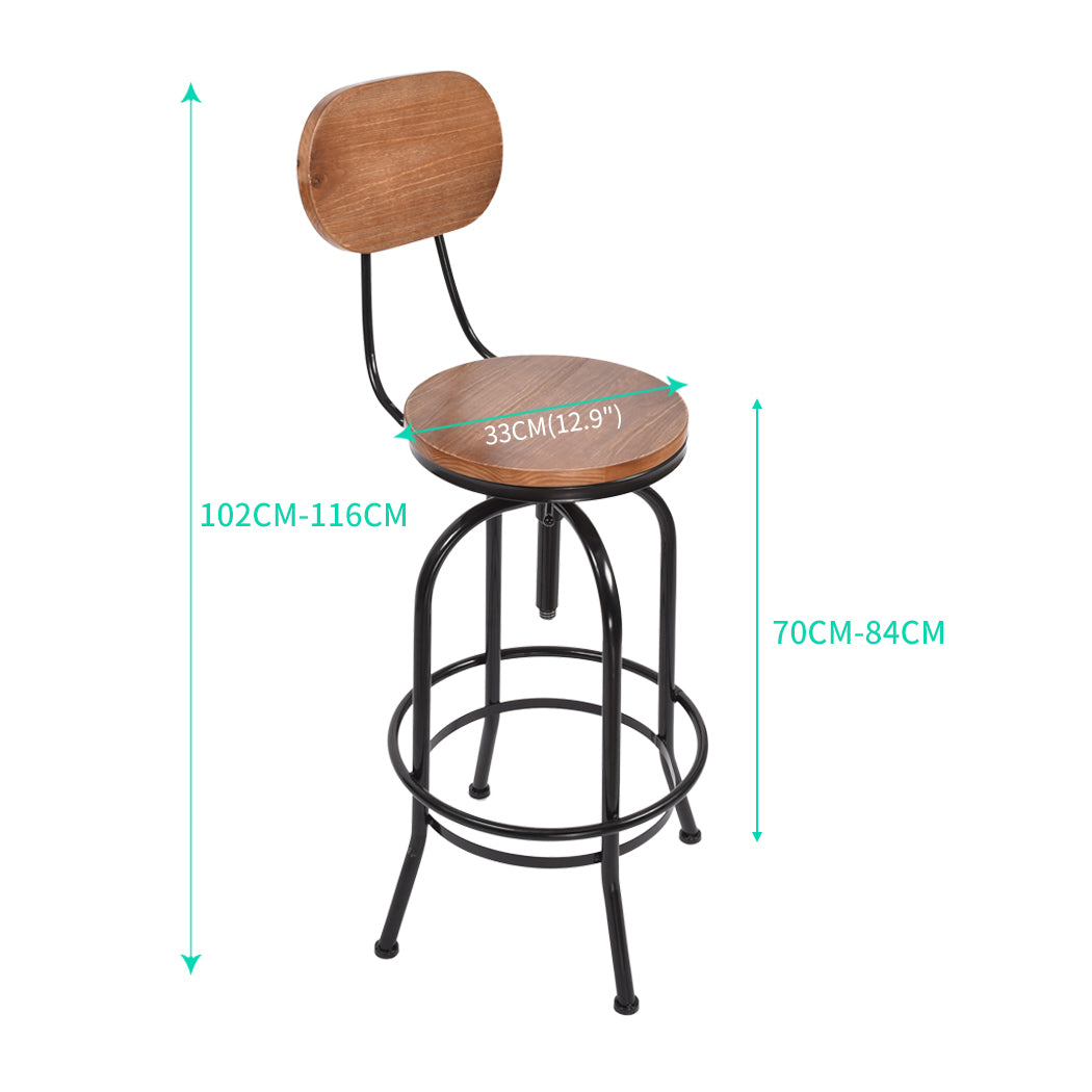 2x Industrial Bar Stools Kitchen Stool