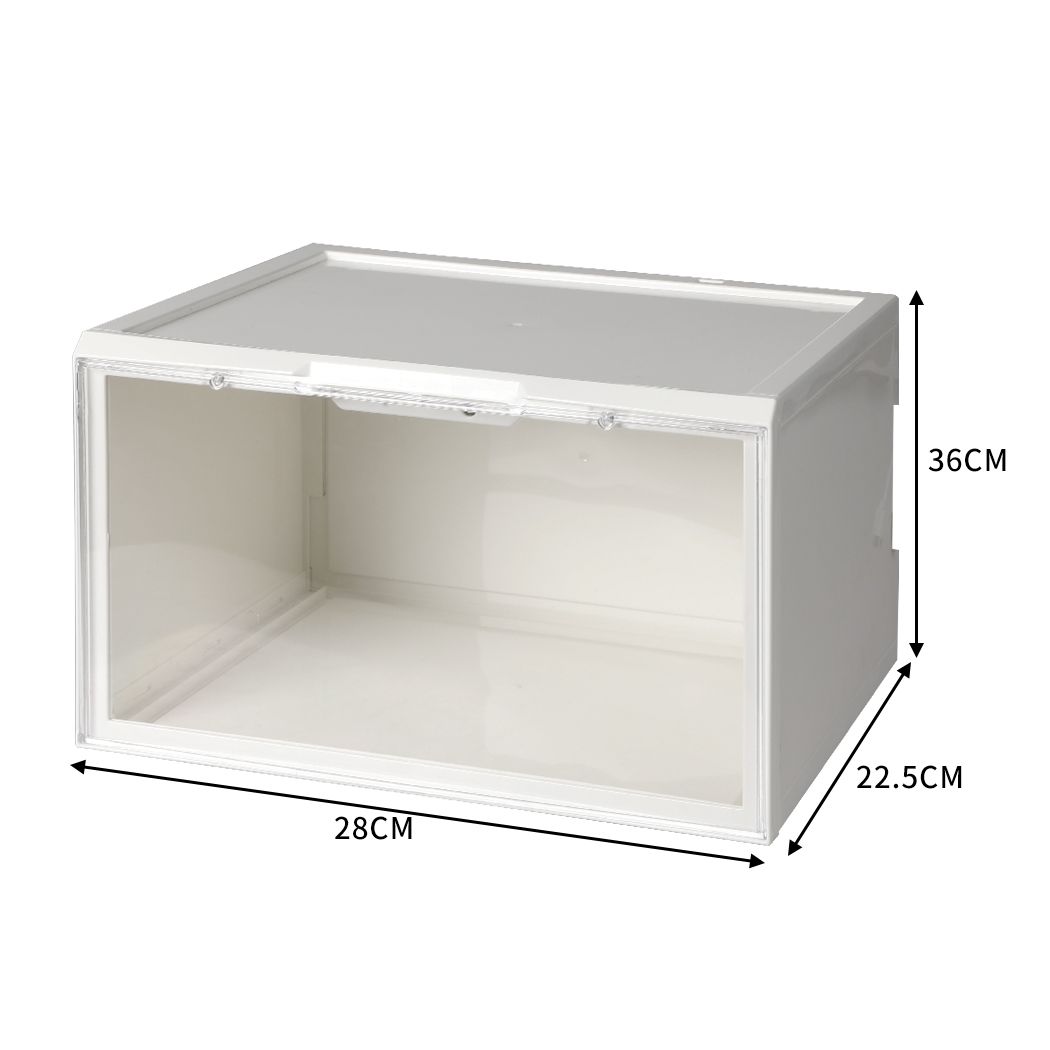 LED Shoe Storage Boxes Lighted Sneaker Display Case Sound Control Magnetic Black/White