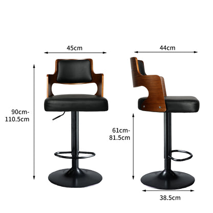 1x Bar Stools Kitchen Gas Lift Wooden Beech Stool Chair Swivel Barstools