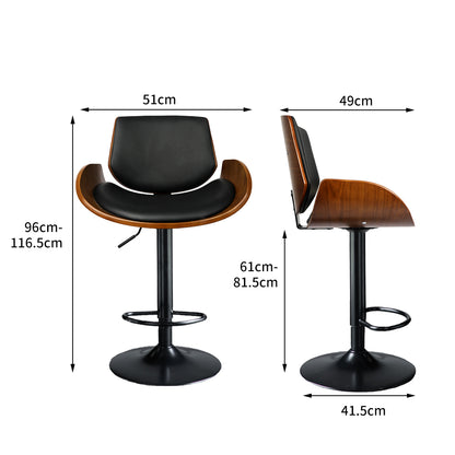 1x Bar Stools Kitchen Gas Lift Wooden Beech Stool Chair Swivel Barstools