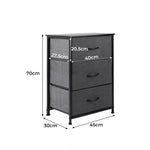 Storage Cabinet Tower Chest of Drawers Dresser Tallboy 3 Drawer Dark Grey