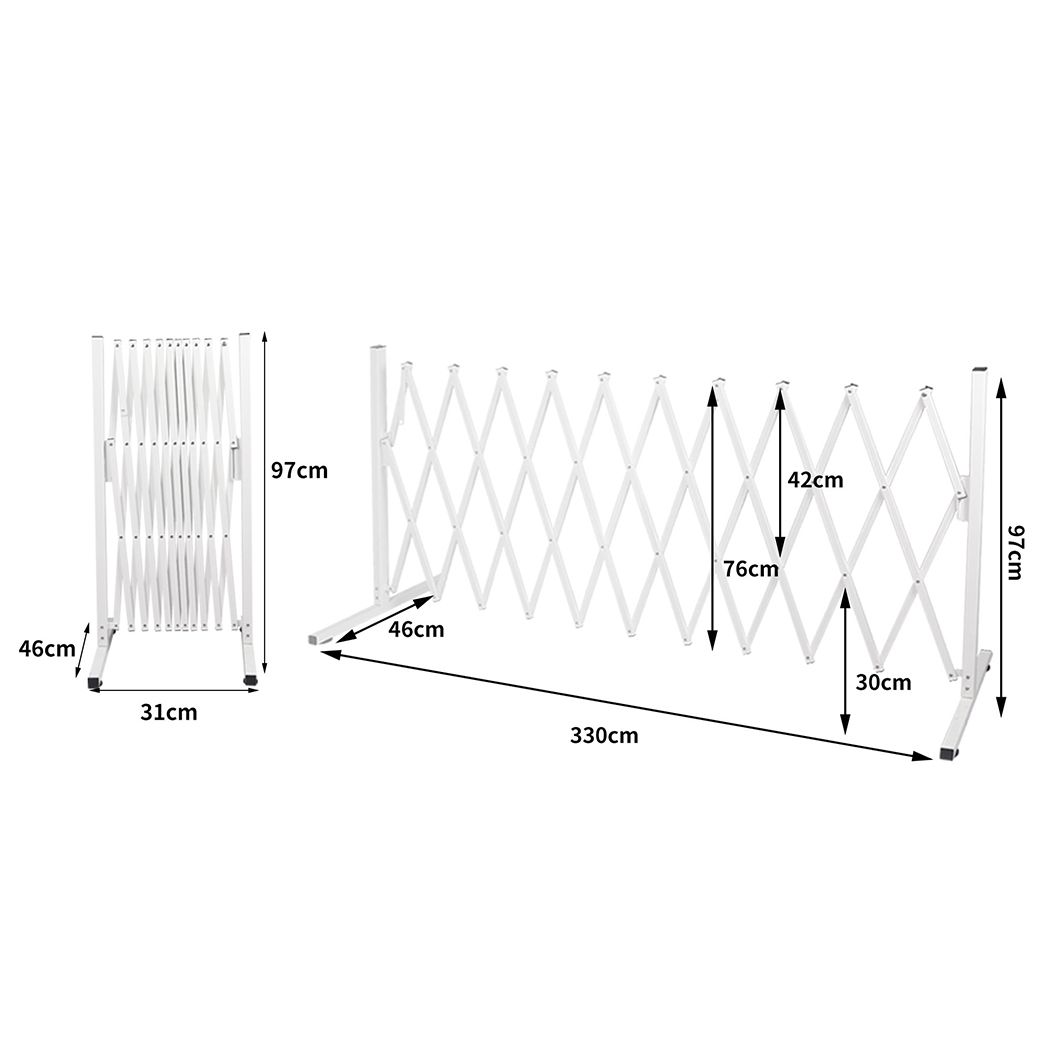 Pet Baby Safety Fence Security Gate Barrier Indoor Outdoor White