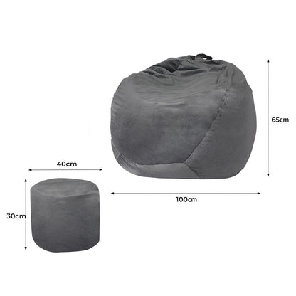 Bean Bag Chair Cover With Foot Stool Home Game