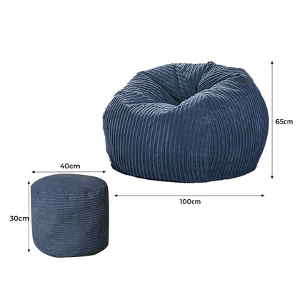Bean Bag Chair Cover With Foot Stool Home Game