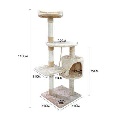 1.1M Cat Scratching Post Tree-Cream