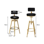 Premium velvet upholstery Kitchen Stool Chair Swivel Barstools-black