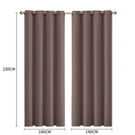3 Layers Eyelet Blockout Curtains 140x230cm Taupe