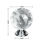 30mm 10Pack Clear Crystal Glass Door Pull Knobs