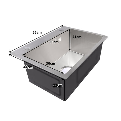 Single Bowl Stainless Steel Kitchen Sink 550 X400MM