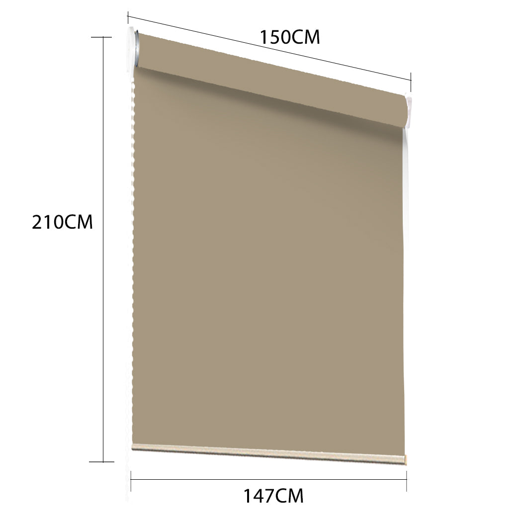 Modern Blockout Roller Blinds Curtain Full Sun Shading Room Tan 150cmx210cm