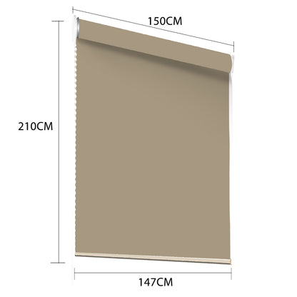 Modern Blockout Roller Blinds Curtain Full Sun Shading Room Tan 150cmx210cm