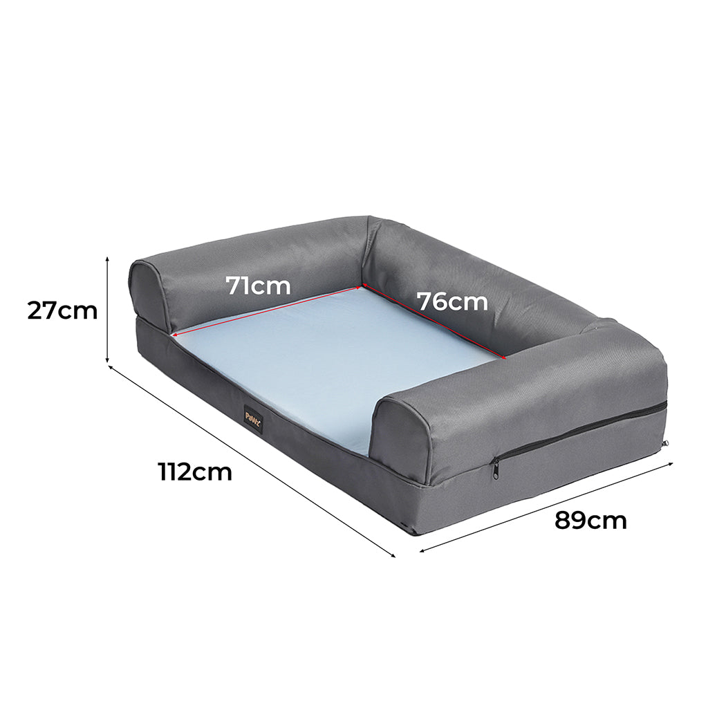 Pet Cooling Bed Dog Sofa Bolster Insect Prevention Summer L Grey