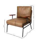 Armchair Solid Wood PU Upholstered Lounge Accent Chair Polypropylene