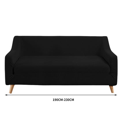 Couch Stretch Sofa Lounge Cover Protector Slipcover 3 Seater Black