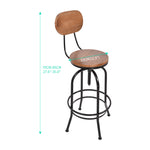 Industrial Bar Stools Kitchen Stool Wooden Barstools Swivel Vintage Chair