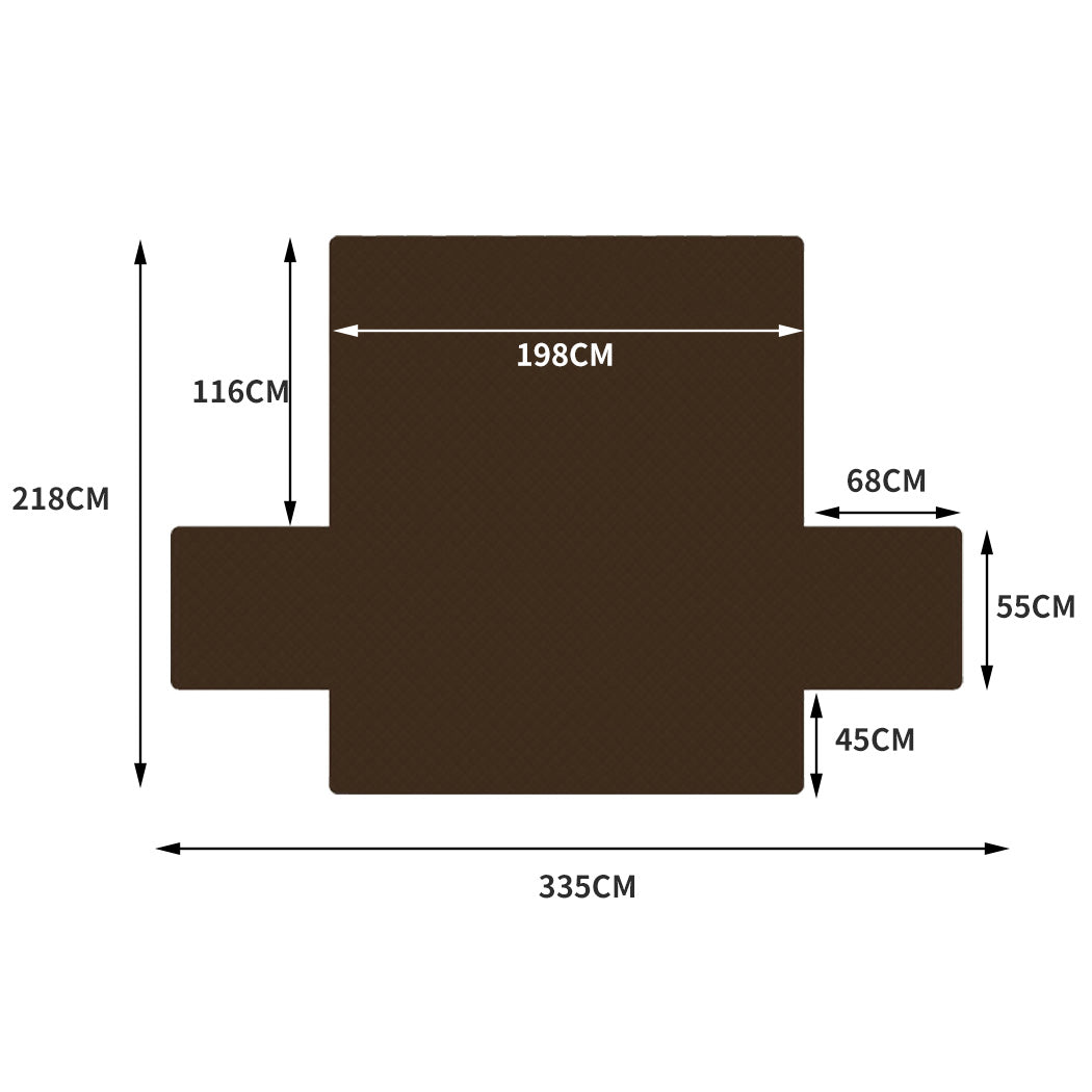 Sofa Cover Couch Lounge Protector Quilted Slipcovers Waterproof Coffee 335cm x 218cm