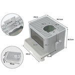 Foldable Cat Litter Box Tray Enclosed Kitty Toilet Hood Hair Grooming Grey