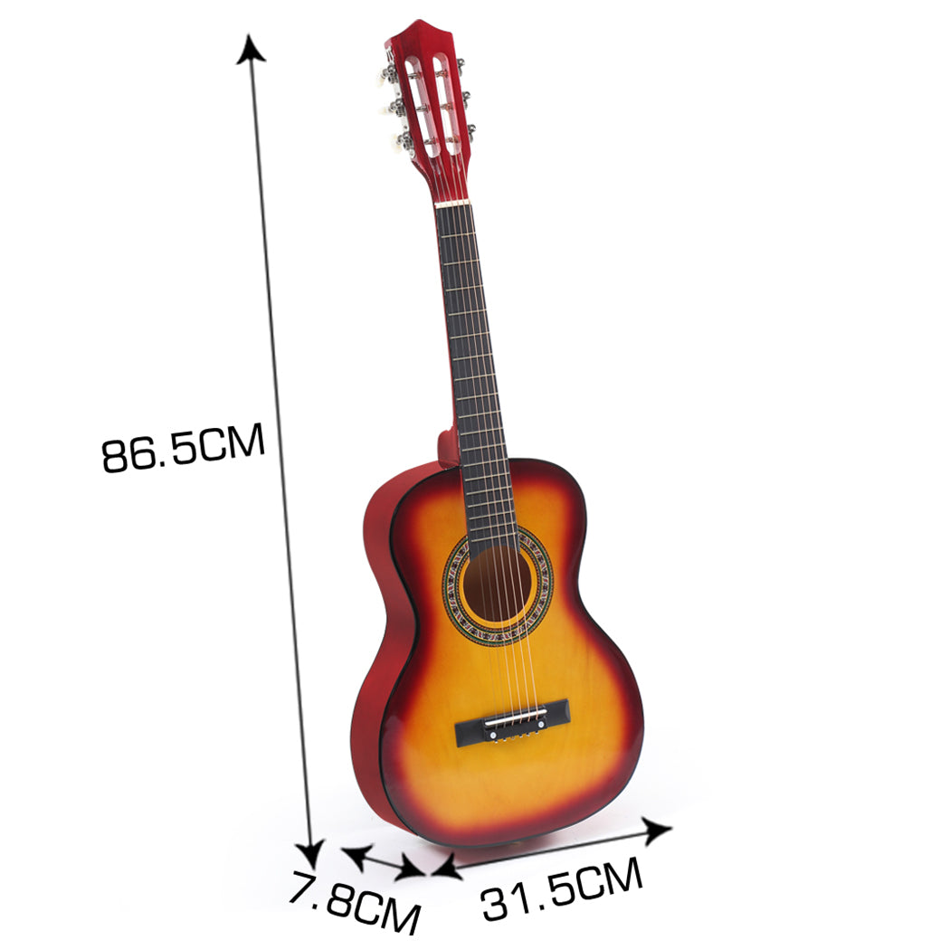 Solid Eco-Rosewood 34 Inch Wooden Folk Acoustic Guitar
