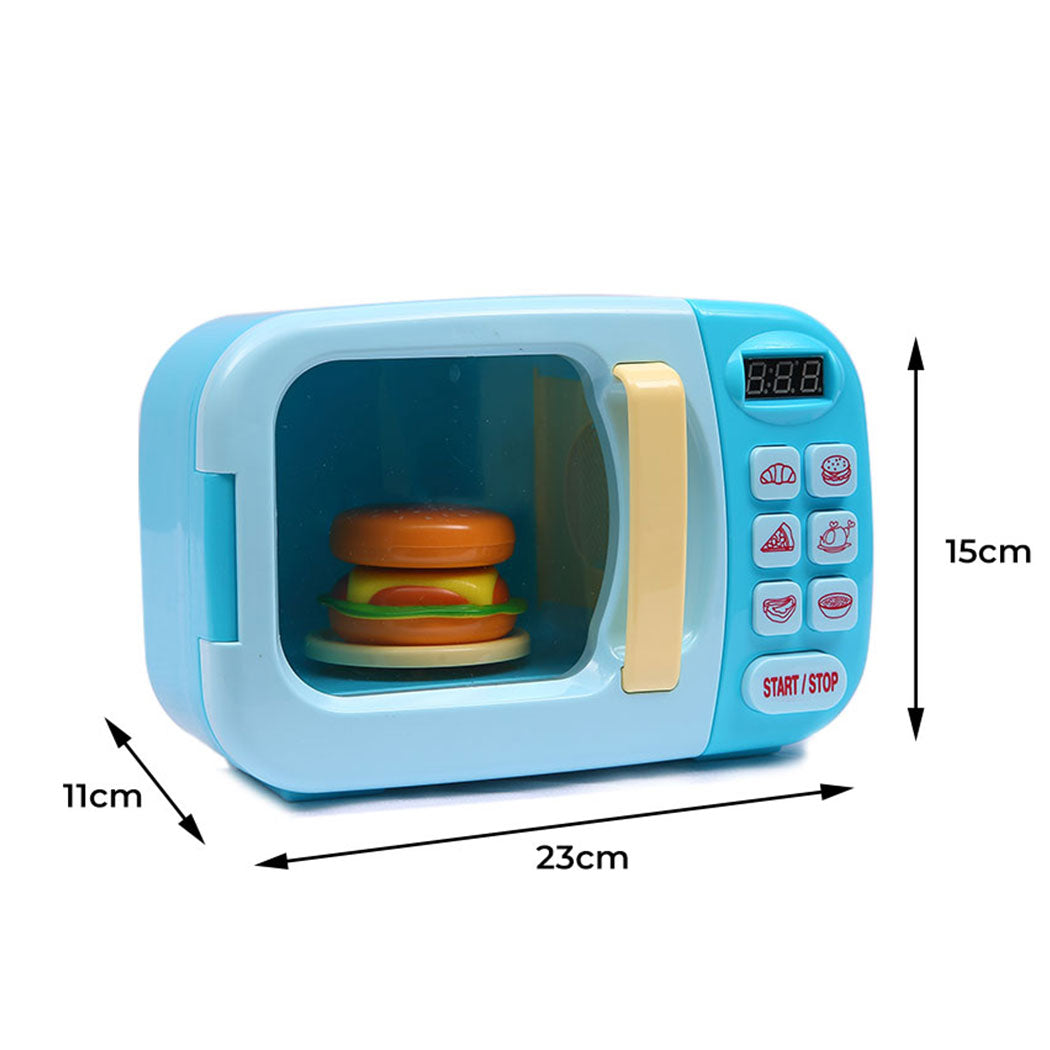 32x Kids Kitchen Play Set Electric Microwave - Blue