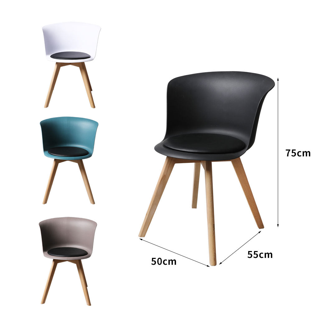 PU Leather 4Pcs Office Meeting Chair Set -Black / White / Brown / Blue