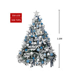 Christmas Tree 1.8M 6Ft Fairy Lights Snow Flocked Xmas Ornaments Decor