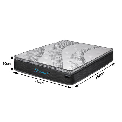 Mattress Spring Cool Gel Memory Foam  Euro Top Medium Soft 30CM