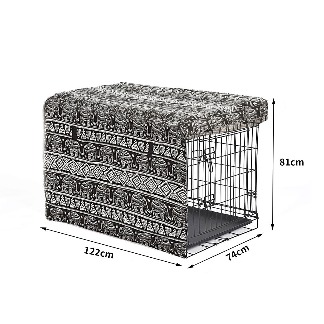 Foldable Metal Carrier Portable Pet Kennel With Cover 48"