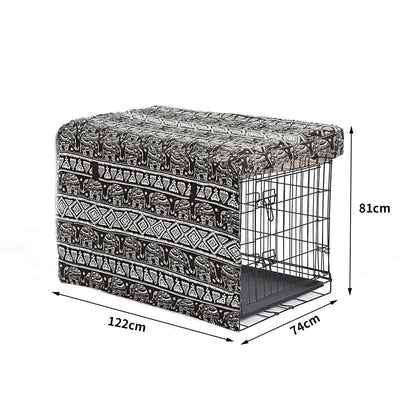 Foldable Metal Carrier Portable Pet Kennel With Cover 48"