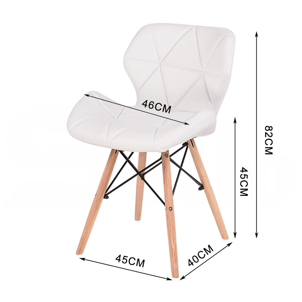 4xPU Leather Dining Chairs-White