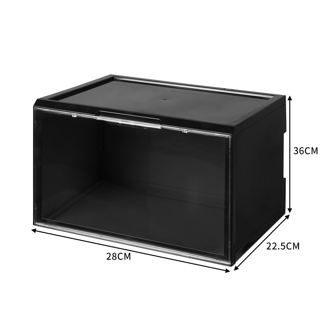 LED Shoe Storage Boxes Lighted Sneaker Display Case Sound Control Magnetic Black/White