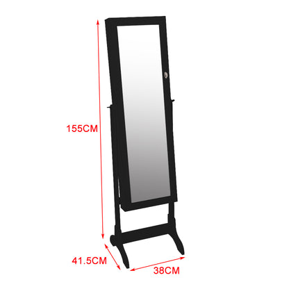 Mirror Jewellery Standing Cabinet Makeup Storage Jewelry Organiser Box