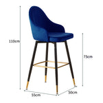 2x bar stools stool kitchen chairs blue