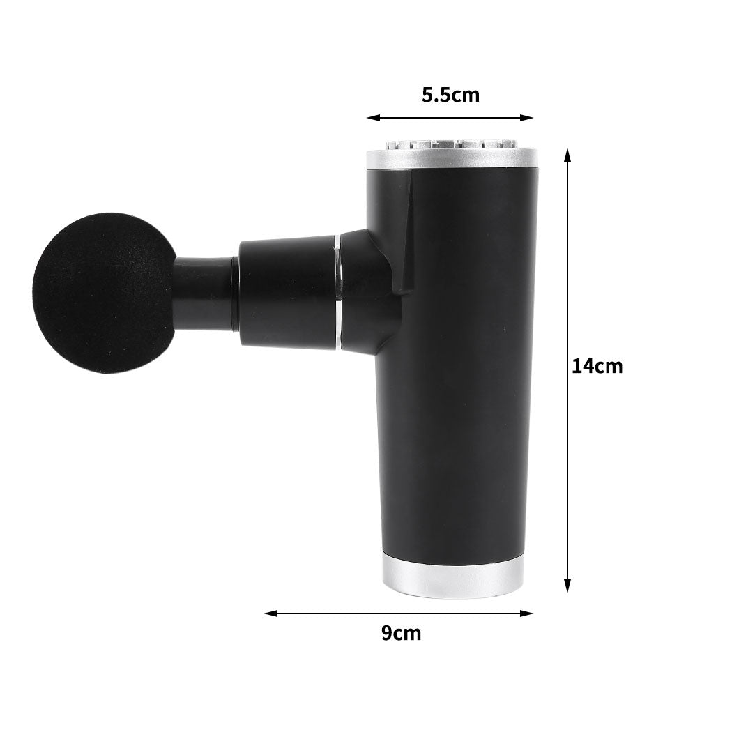 Mini Massage Gun Massager 4 Head USB Charcoal 
